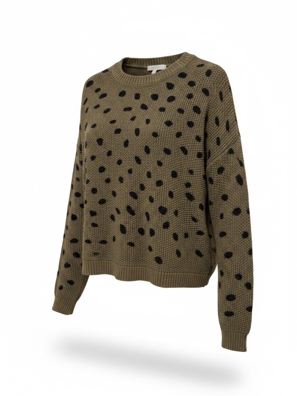 Jackson Rowe Olive Crewneck Sweater with Black Spot Print